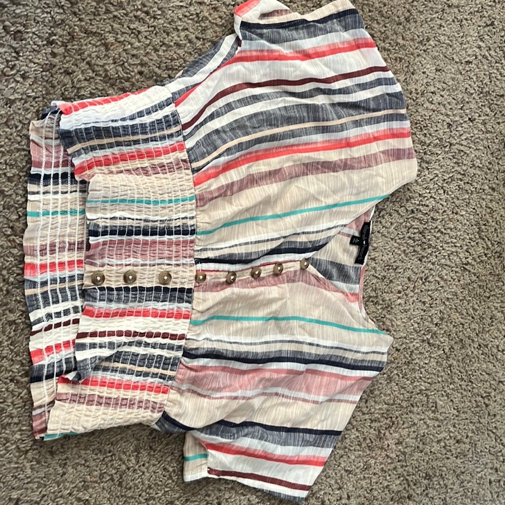 Large Striped Crop Top